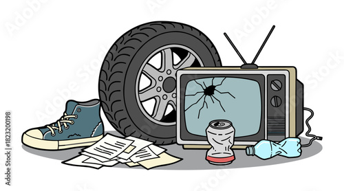 Garbage pile illustrating pollution and waste problem