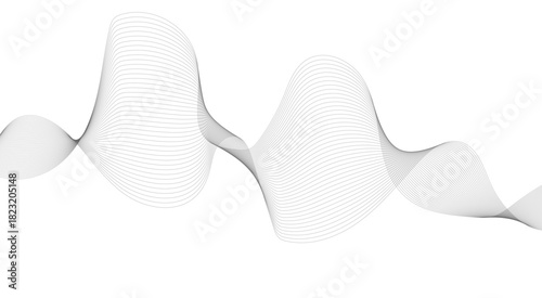 Abstract wave element for design. Digital frequency track equalizer, Wave with lines created using blend tool. 