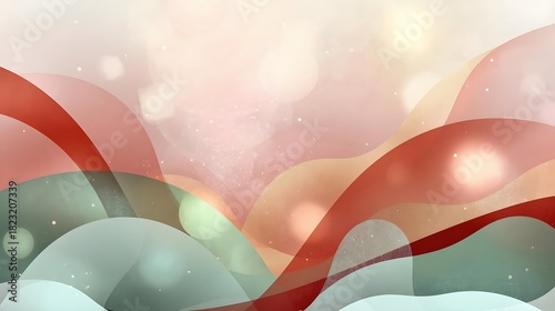 Soft pastel landscape with flowing curves and speckled light, creating a dreamlike and calming scene.