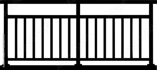 Black silhouette of a balcony railing 