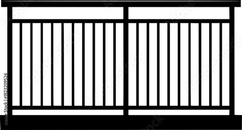 Black silhouette of a balcony railing 