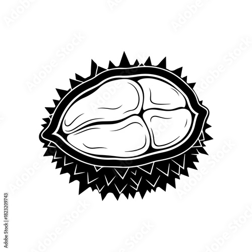 Durian fruit silhouette
