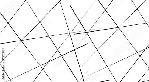 Abstract white background with random black lines, Geometry background with grey diagonal lines.
