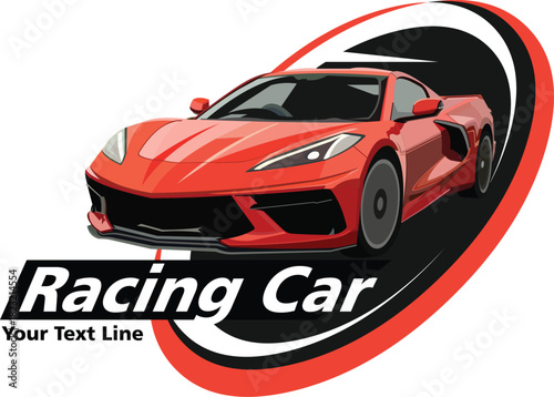 Red racing car logo.eps