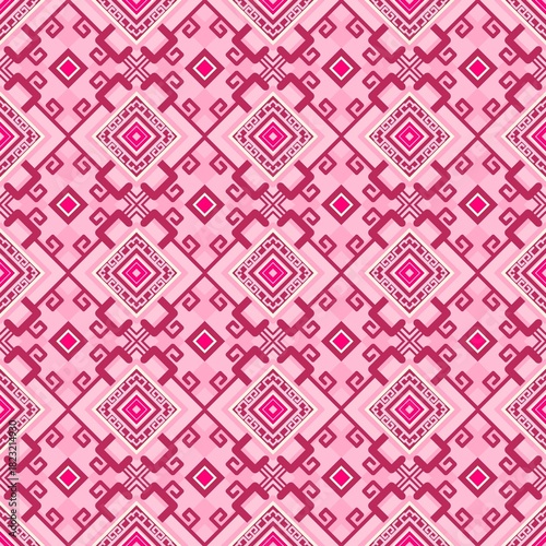 Elegant pink geometric pattern for modern textile design, chic backgrounds, and vibrant fashion prints, perfect for creative projects and eye-catching aesthetics