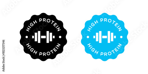 Vector High Protein Badge Label