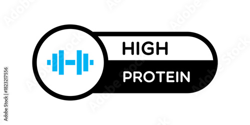 Vector High Protein Label on White Background