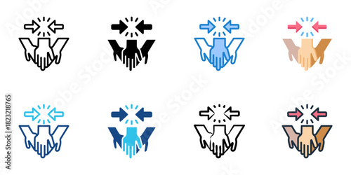 Conflict transformation icon set multiple style collection vector illustration 
