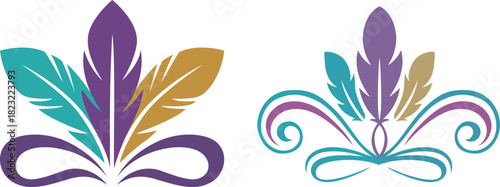 Mardi grass feathers vector