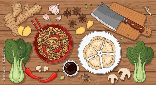 Asian Cuisine Ingredients and Dishes