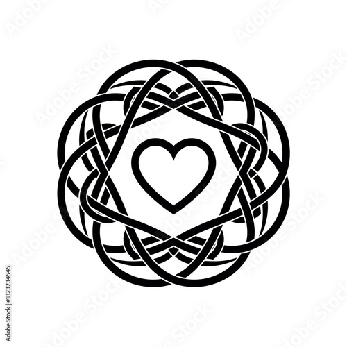 Celtic Knot with a Heart Symbol of Eternal Love.
