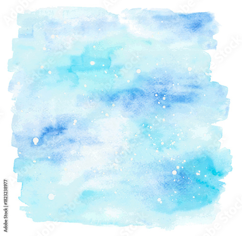 Watercolor bleeding background illustration skyblue