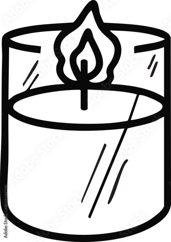 hand drawn illustration of aromatherapy candle
