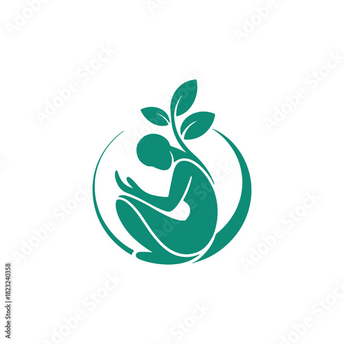 Creative Yoga Pose Logo Vector Design