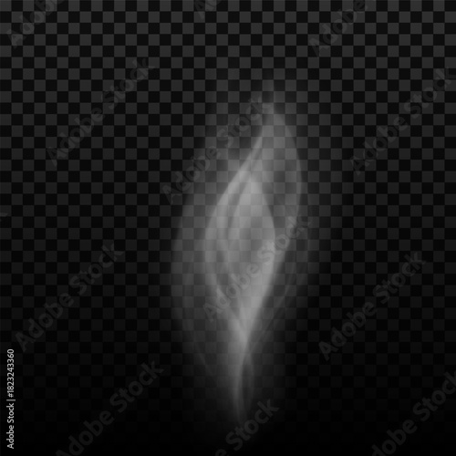 Smoke, vapor or mist wavy flow, vector realistic overlay candle smoke effect, white hot steam, smoky cloud or gaze