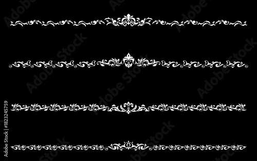 格式高いイメージの装飾ラインセット。アールヌーボースタイル。手描き。