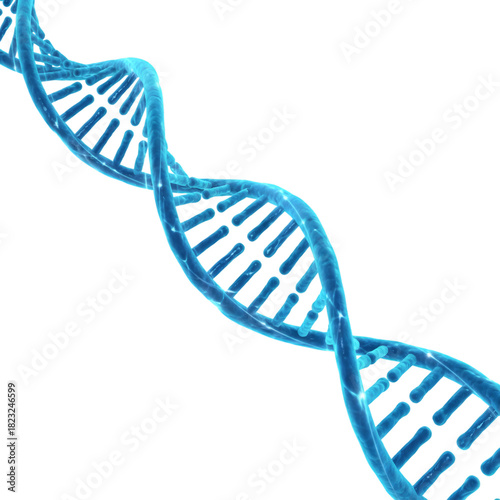 Blue DNA Strand Illustration with Detailed Helix Structure and Design