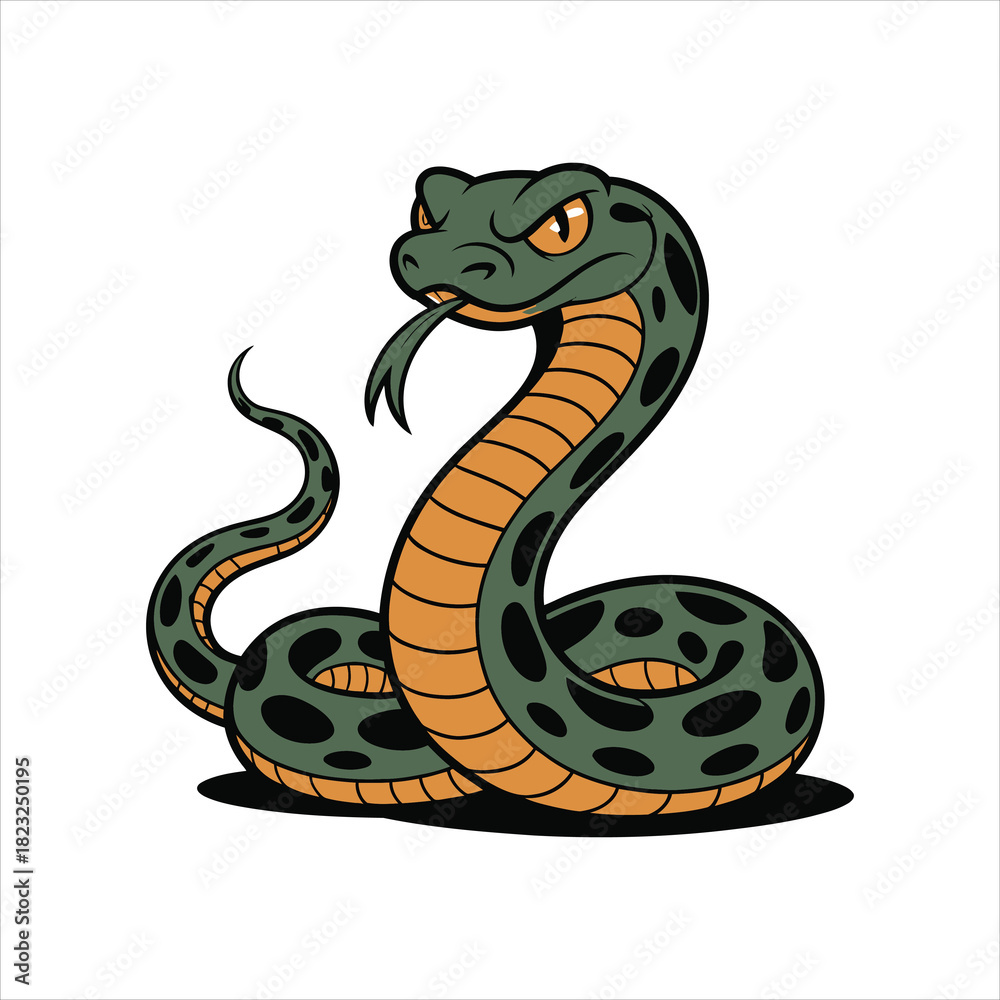 Fototapeta premium Angry King Cobra Mascot Vector - Deadly Snake Logo