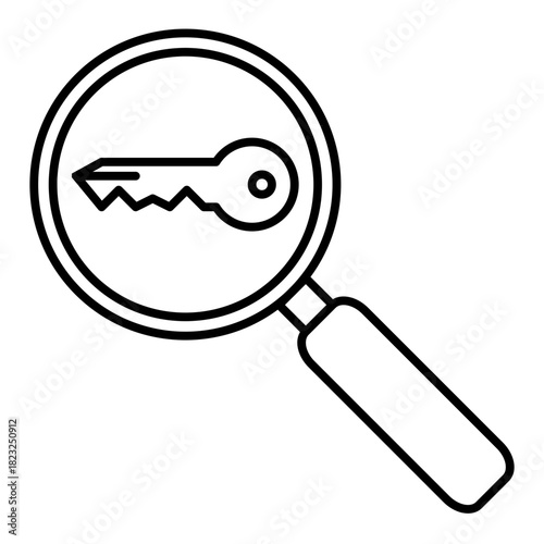 keywords research line icon with editable stroke