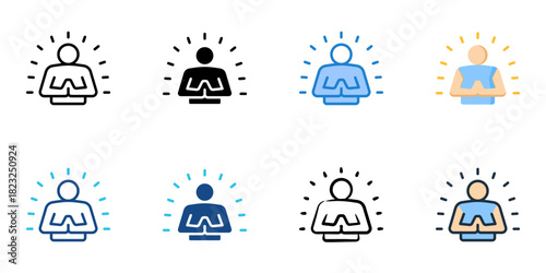Humility icon set multiple style collection vector illustration 
