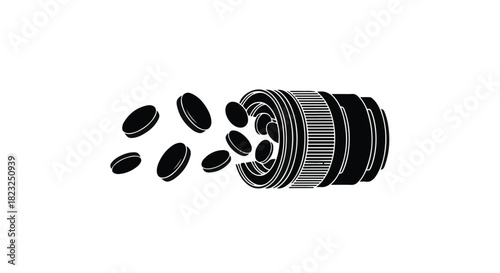 Creative imagination flowing from a camera lens, inspiring new ideas and concepts.