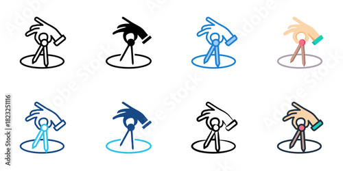 Attention to detail icon set multiple style collection vector illustration 
