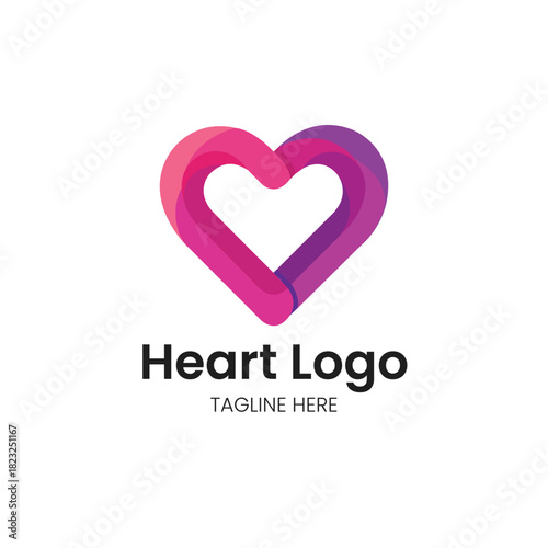 Modern Vibrant Heart Shape Love Health and Relationship Icon Vector logo template