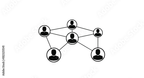 Abstract network of connected people icons symbolizing community and communication