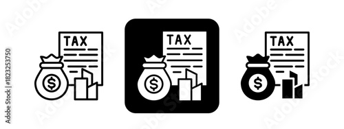 Corporate  Solid color and black line drawing vector illustration set