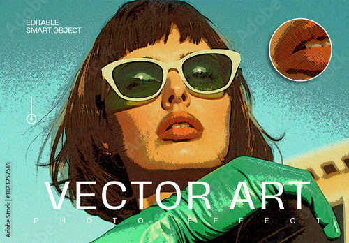 Vector Art Photo Effect Mockup