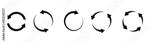 circle arrow icon isolated on white background. Circle arrows icon set. Blue circle arrows icon set. Round reload sign, repeat icon, rotate arrow symbol, arrow pictogram, refresh reload rotation loop,