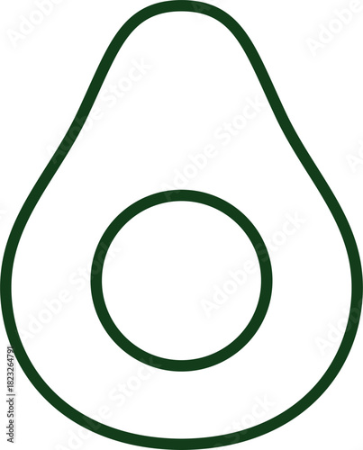 line vector of a avocado