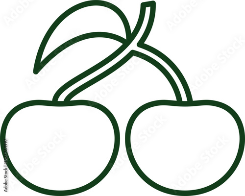 line vector of Cherry fruit