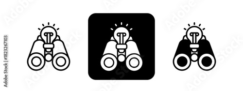 Perspective  Solid color and black line drawing vector illustration set