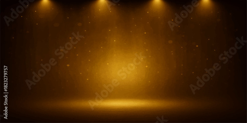Bright blue spotlight ray shines on a dark stage with blurred backdrop, evoking an artistic theater glow