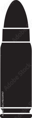 Single bullet silhouette vector flat illustration design