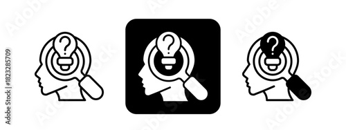 Customer Behavior  Solid color and black line drawing vector illustration set