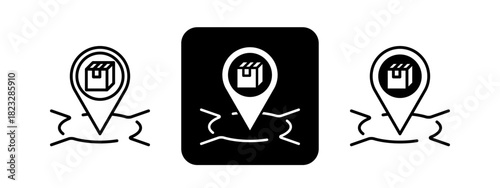 Brand Positioning  Solid color and black line drawing vector illustration set