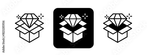 Value Proposition  Solid color and black line drawing vector illustration set