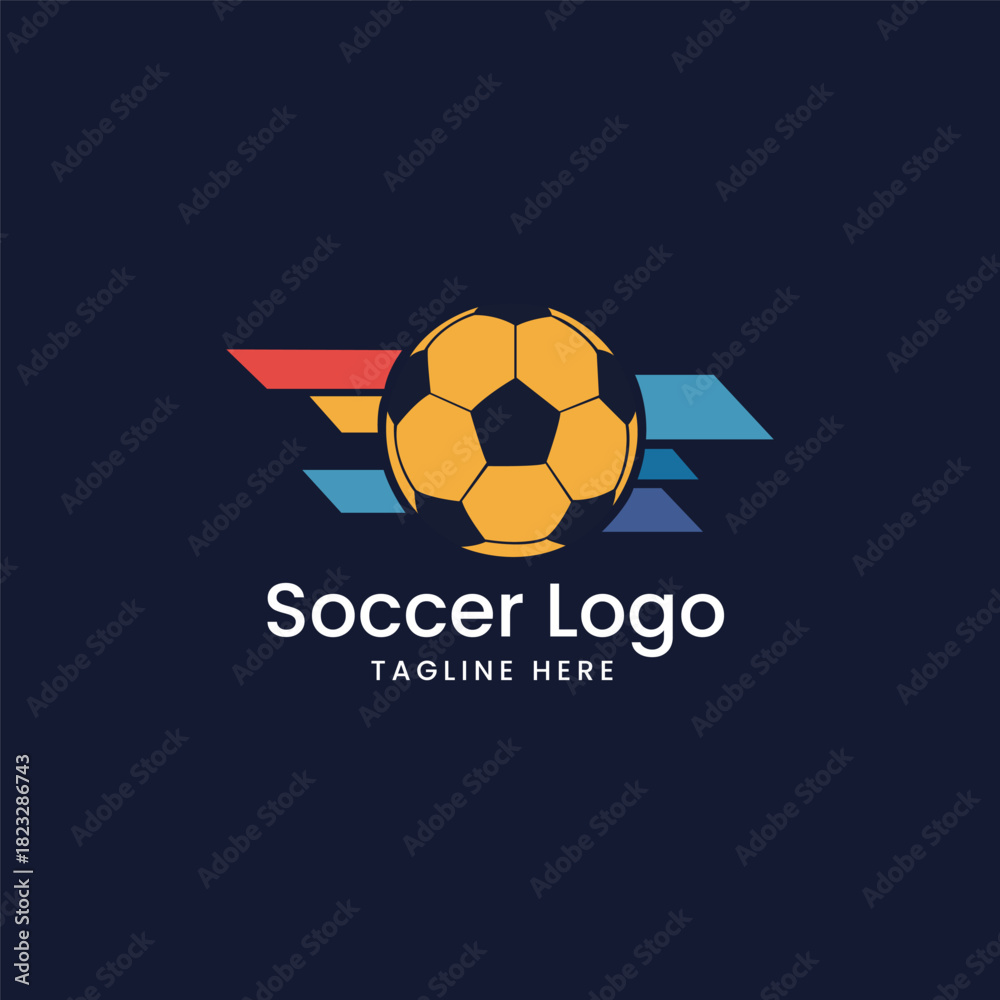 Obraz premium Soccer Sports Football Club Team Tournament League Game Athletic Play Vector logo template