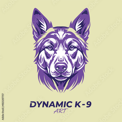 Abstract Vibrant dog with Dynamic Flowing Lines vector design.eps