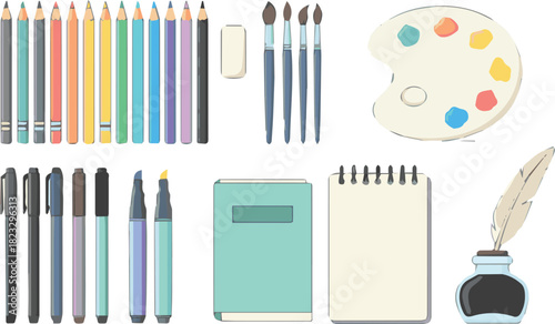 Drawing Tools Set Illustration