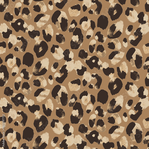 A seamless modern leopard fur pattern featuring bold spots, smooth textures and stylish contemporary detailing. Ideal for textiles, fashion prints, wallpapers, packaging and surface pattern design.