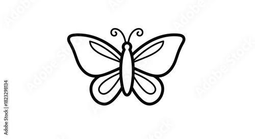 Captivating butterfly outline ready to flutter onto your designs ideal for nature projects educational resources and whimsical creative works, Generative AI.