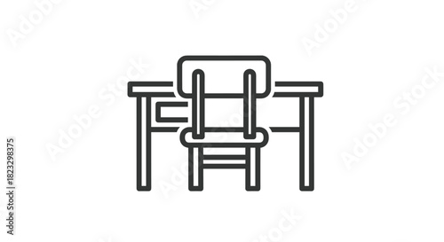 Minimalist home office setup with desk and chair for productive work fostering focus and organization in a clean modern space for remote work, Generative AI.