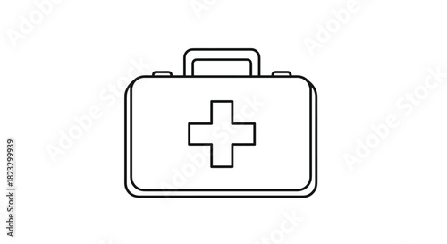 Clean first aid kit icon for emergency preparedness and healthcare design projects needing safety and medical resources perfect for website or app, Generative AI.