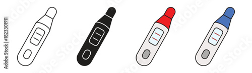 Pregnancy test icon set, positive and negative result isolated on white background. Vector illustration.