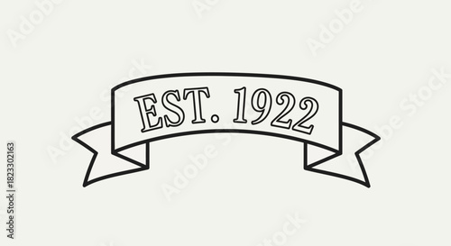 A minimalist graphic of a banner with "EST. 1922" displayed in a simple, outlined font.