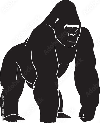gorilla silhouette vector flat illustration design