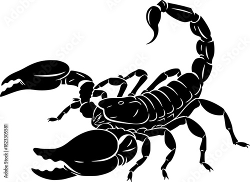  black scorpion silhouette on a white background